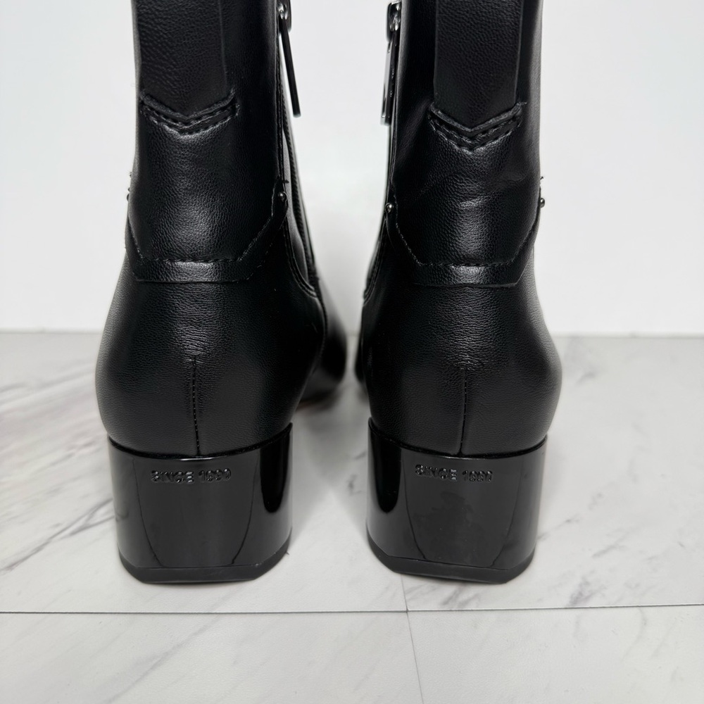 Franco Sarto Nellie Black Chelsea Heeled Bootie 8M - Picture 4 of 14